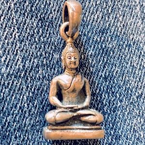 Vintage Meditation Buddha Sterling Silver Pendant